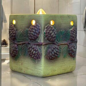 Scentsy Pinecone Wax Warmer No Lid, Tested Fall Rustic Retired 5" Height